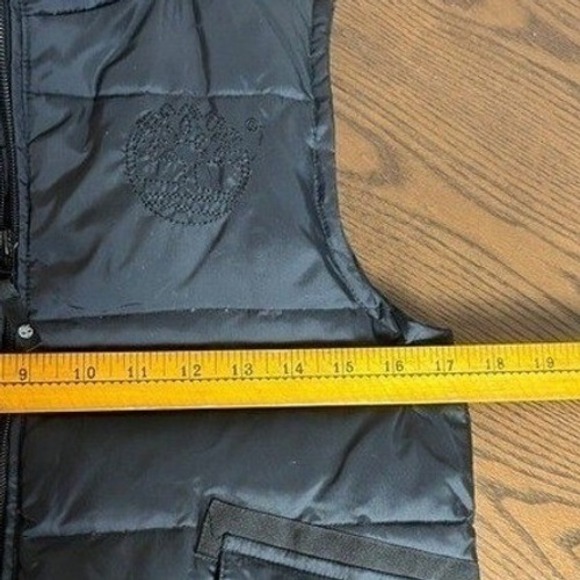 Timberland Vest Women's Large Black Quilted Puffer Full Zip Logo Outdoors Hunter - Picture 8 of 15